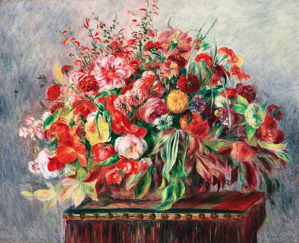Korb mit Blumen van Pierre-Auguste Renoir
