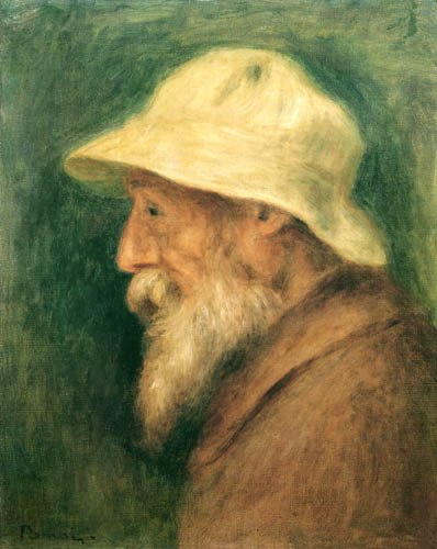 Selbstbildnis mit weißem Hut van Pierre-Auguste Renoir