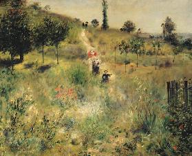 Ansteigender Weg im hohen Gras 1875