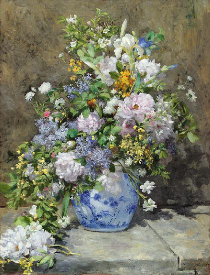 Grote vaas met bloemen 1866