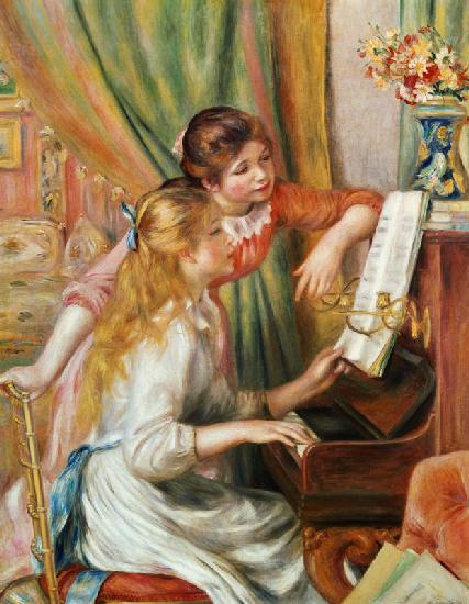 Twee meisjes achter de piano - Pierre-Auguste Renoir 1893