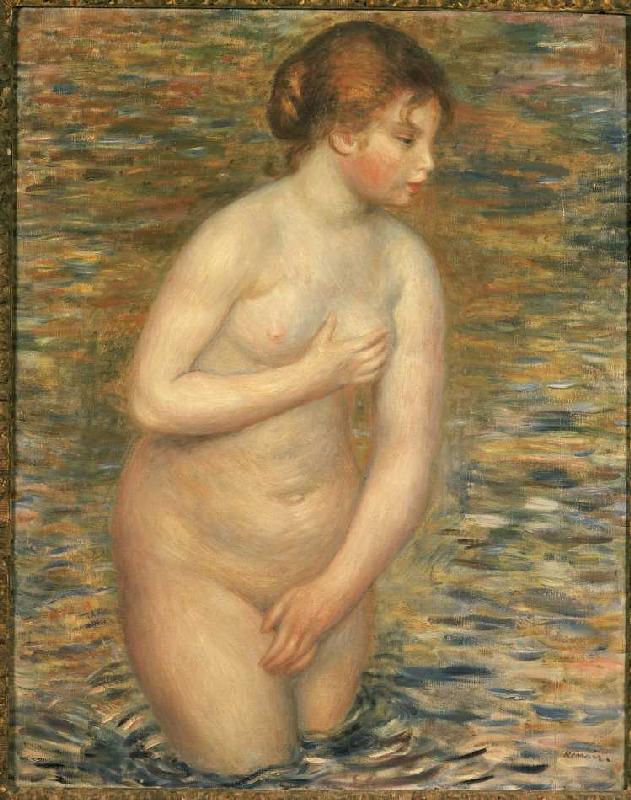 Weiblicher Akt im Wasser van Pierre-Auguste Renoir