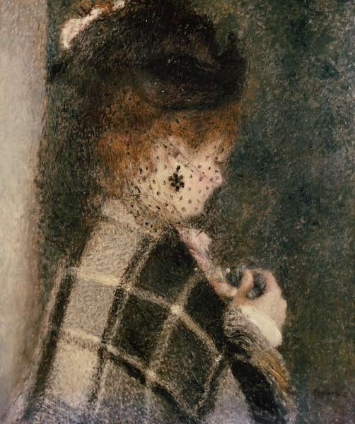 Young Woman with a Small Veil van Pierre-Auguste Renoir