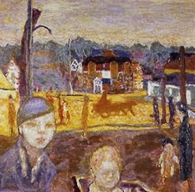 Frau und Kind auf der Strasse van Pierre Bonnard