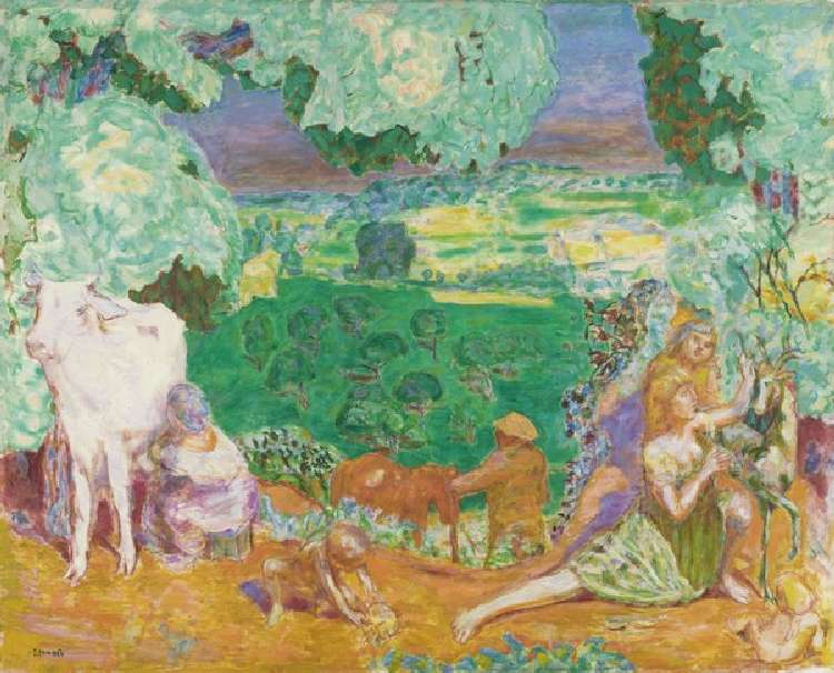 La Symphonie pastorale (Landschaft) van Pierre Bonnard