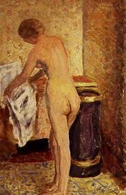 Stehender weiblicher Akt mit Handtuch. van Pierre Bonnard