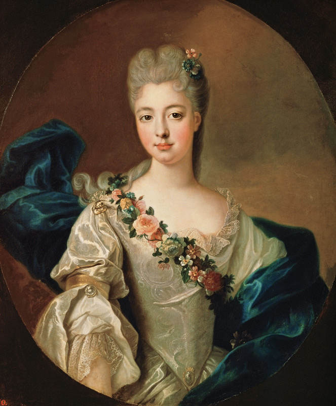 Portrait of Charlotte Aglae of Orleans, 1720s van Pierre Gobert