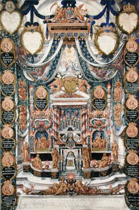 Decoration for the Burial of the Heart of Louis II de Bourbon (1621-86) Prince of Conde, at the Chur van Pierre Paul Sevin