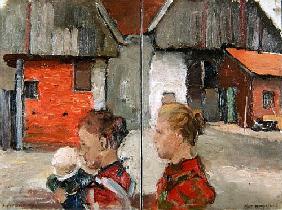 Rear Gables of Farm Buildings with Figures