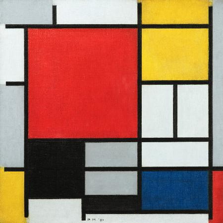 Compositie met rood, geel, blauw en zwart 1921