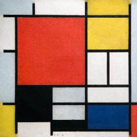 Compositie met rood, geel, blauw en zwart