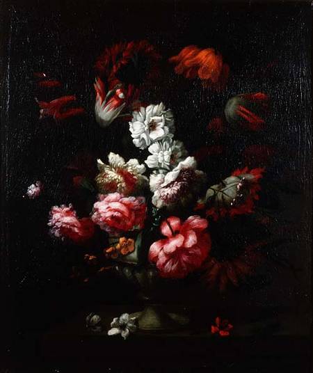 Still life of flowers in an urn (pair of 78177) van Pieter Hardime