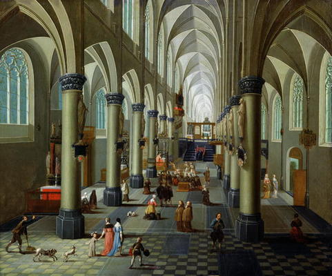 Interior of a Church (oil on panel) van Pieter the Elder Neeffs