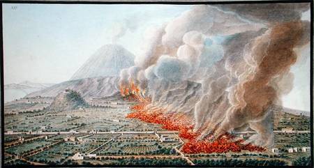 View of an eruption of Mt. Vesuvius which began on 23rd December 1760 and ended 5th January 1761, pl van Pietro Fabris