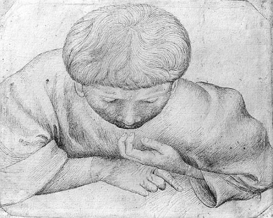 Boy reading, from the The Vallardi Album van Pisanello