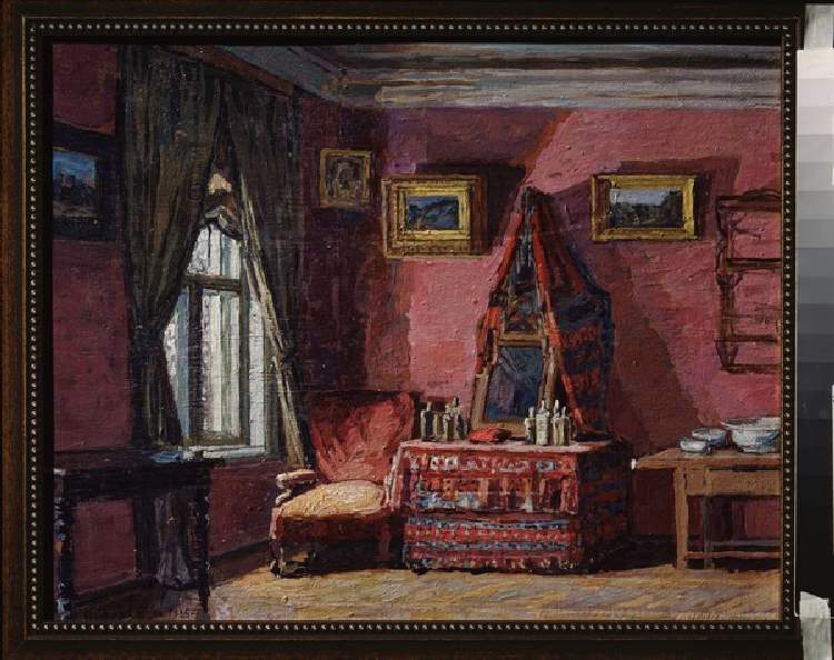 Schlafzimmer im Haus des Komponisten Pjotr Tschaikowski in Klin van PjotrIwanowitsch Petrowitschew