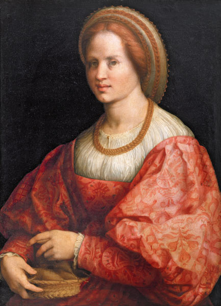 Portrait of a Woman with a Basket of Spindles van Pontormo,Jacopo Carucci da
