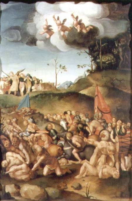 The Martyrdom of the Ten Thousand van Pontormo,Jacopo Carucci da