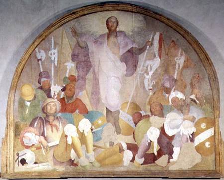 The Resurrection, lunette from the fresco cycle of the Passion van Pontormo,Jacopo Carucci da