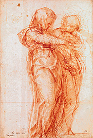 Zwei stehende Frauen van Pontormo,Jacopo Carucci da