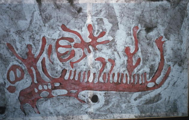 Scene with boat, Bronze Age (rock painting) van Protohistoric
