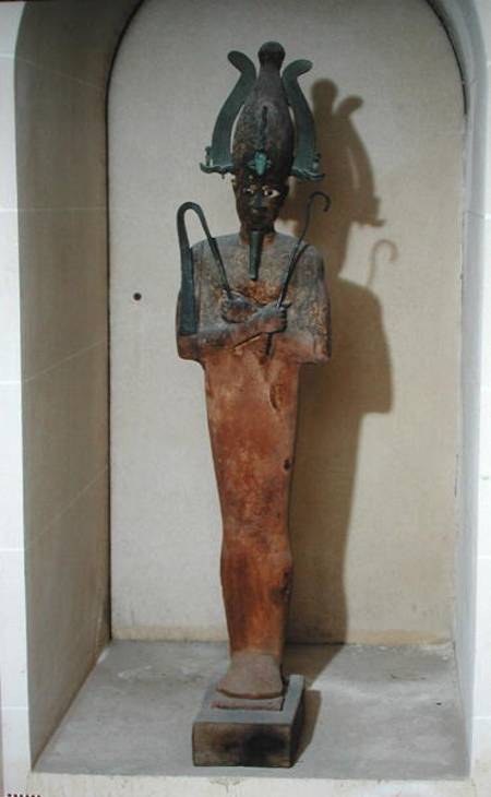 Statue of the Cult of Osiris (painted wood & bronze) van Ptolemaic Period Egyptian