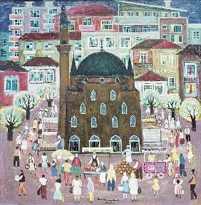 Mosque in Razgrad, 1972 (oil on canvas) 