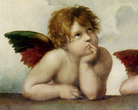 Cherubini - Engel V (Ausschnitt von Sixtinische Madonna) van (Raffael) Raffaello Santi