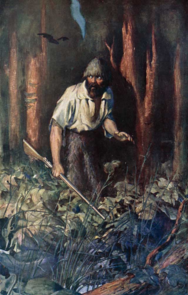 Illustration for Robinson Crusoe by Daniel Defoe van Ralph Noel Pocock