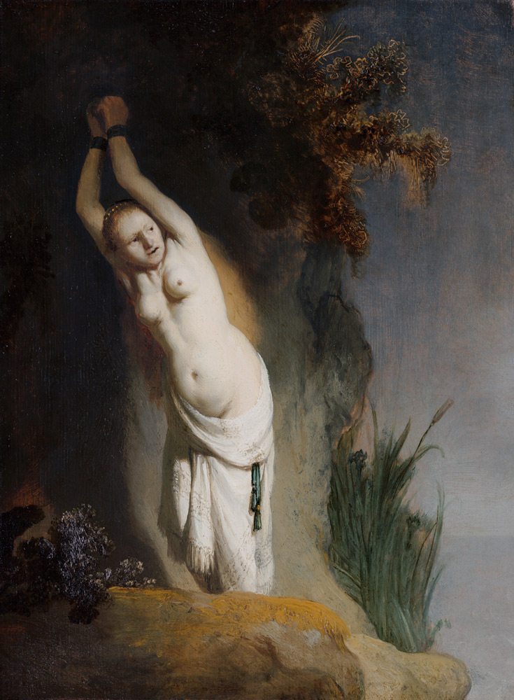 Andromeda an den Felsen angekettet van Rembrandt van Rijn
