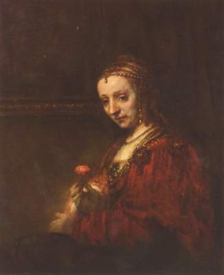 Frau mit Nelke van Rembrandt van Rijn