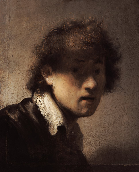 Selbstbildnis in jungen Jahren van Rembrandt van Rijn