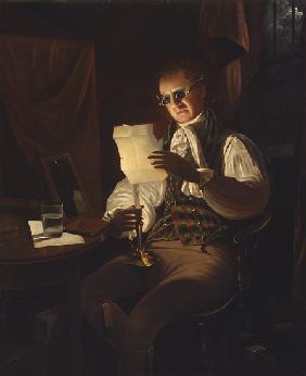 Man Reading by Candlelight