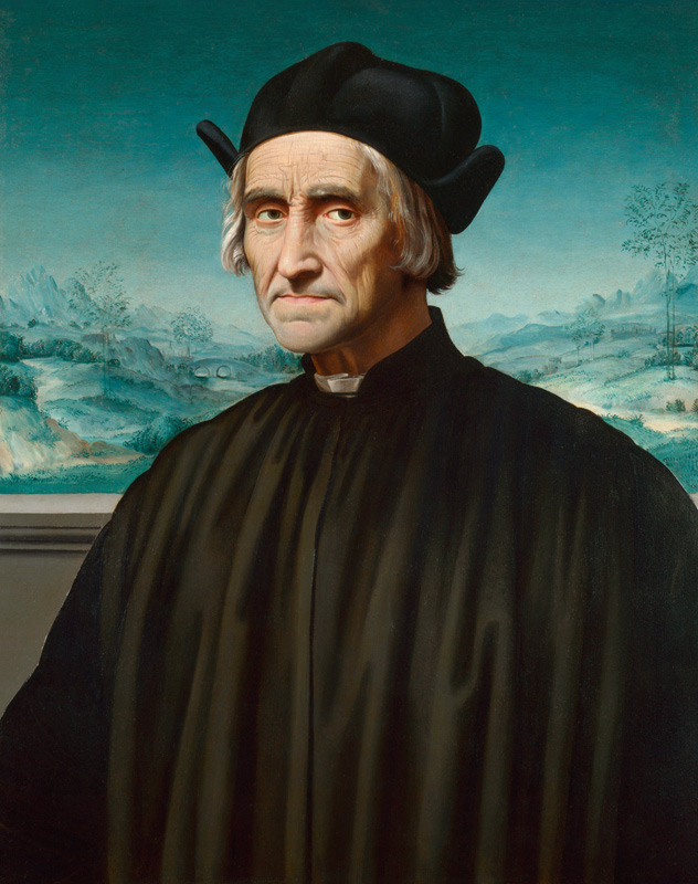 Portrait of Girolamo Benivieni (1453-1542) van Ridolfo Ghirlandaio