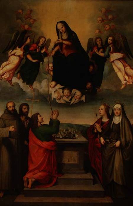 The Virgin of the Sacred Girdle with SS. Thomas, Francis, John the Baptist, Ursula and Elizabeth of van Ridolfo Ghirlandaio