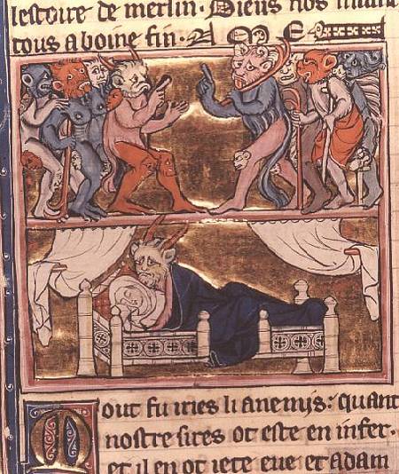Ms Fr. 95 f.113v Council of Demons van Robert de Boron