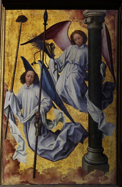 R.v.d.Weyden, Angels,instruments Passion van Rogier van der Weyden