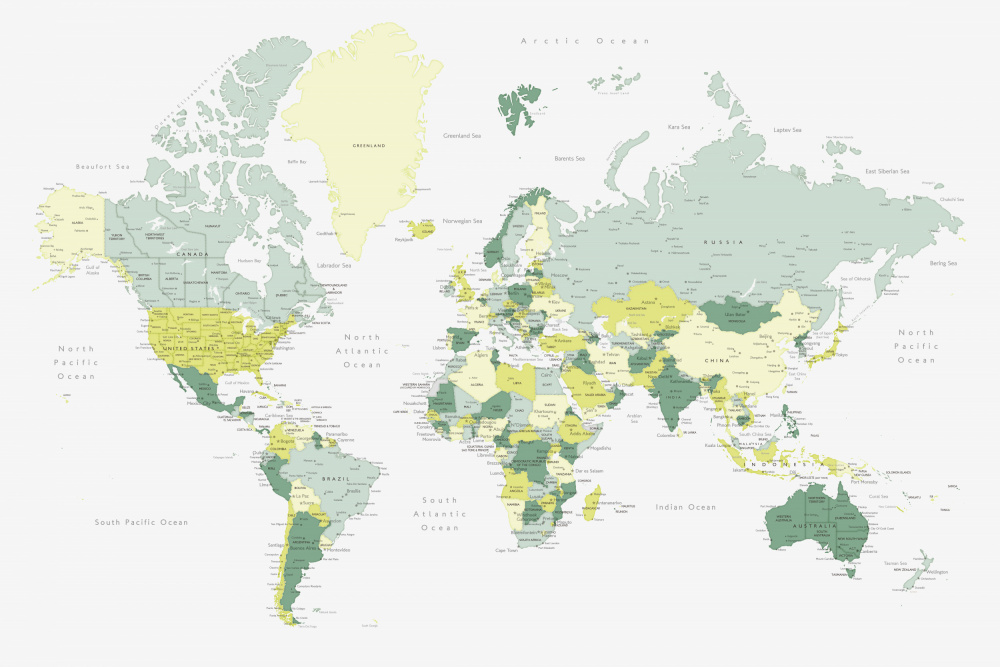 Green world map with cities, Kapueo van Rosana Laiz Blursbyai