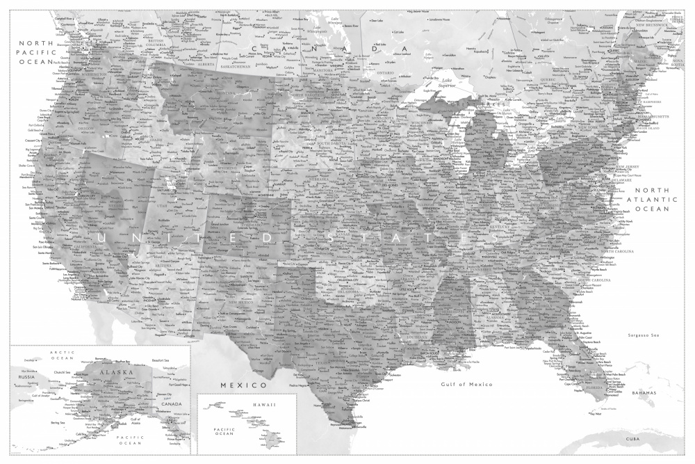 Highly detailed map of the United States Jimmy van Rosana Laiz Blursbyai