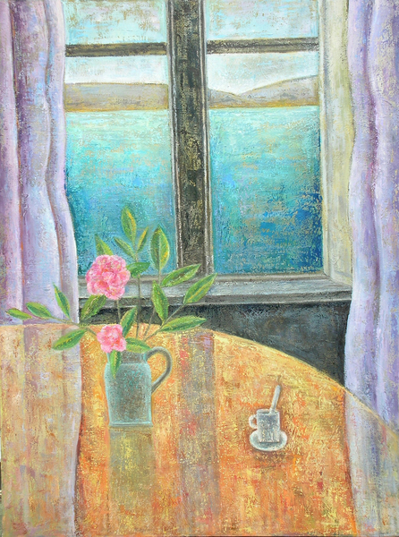 Still Life in Window with Camellia van Ruth  Addinall