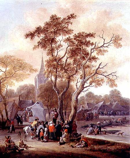 A Village Fair with a Mummer van Salomon Rombouts