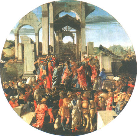 Anbetung der Heiligen Drei Könige van Sandro Botticelli