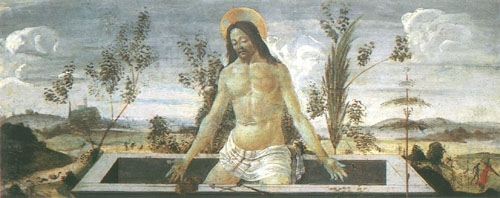 Christus als Schmerzensmann van Sandro Botticelli