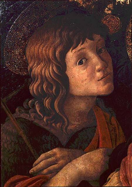 Madonna and Child with St. John the Baptist, detail of the young saint van Sandro Botticelli