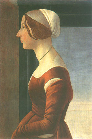 Porträt einer Frau van Sandro Botticelli