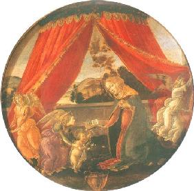 Madonna und Kind mit drei Engeln