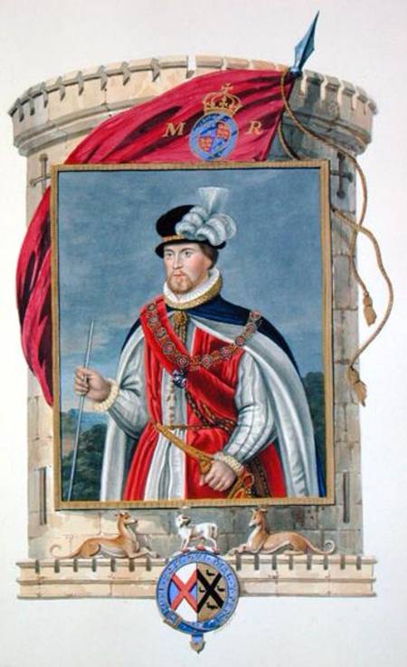 Portrait of John Dudley (1502?-53) Duke of Northumberland from 'Memoirs of the Court of Queen Elizab van Sarah Countess of Essex
