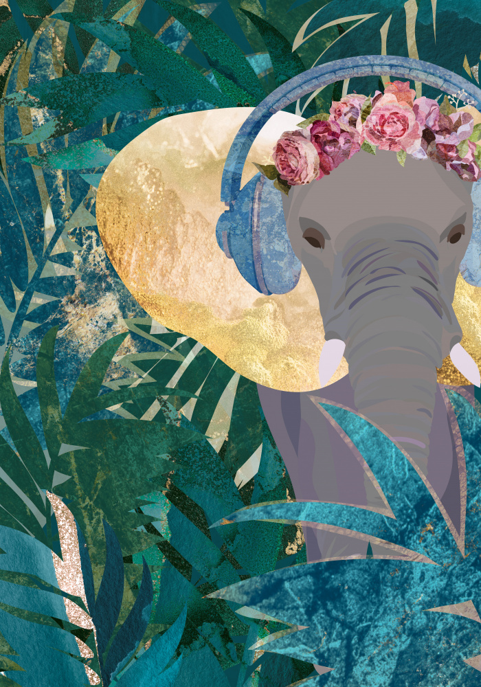 Elephant listening to music van Sarah Manovski