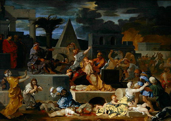 The Massacre of the Innocents (oil on canvas) van Sébastien Bourdon