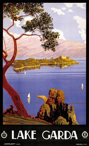 Vintage Poster for Lake Garda, Italy van Severino Trematore